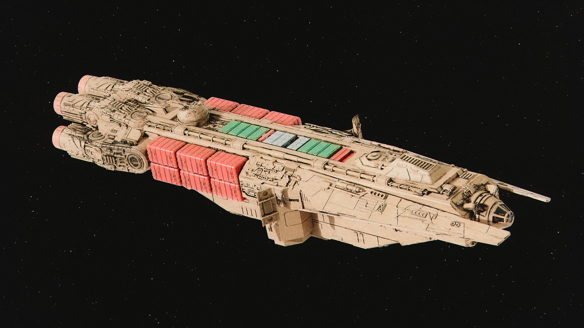 "The Roach" YT-370 Locust-class Corellian Heavy Freighter - Star Wars Kimverse