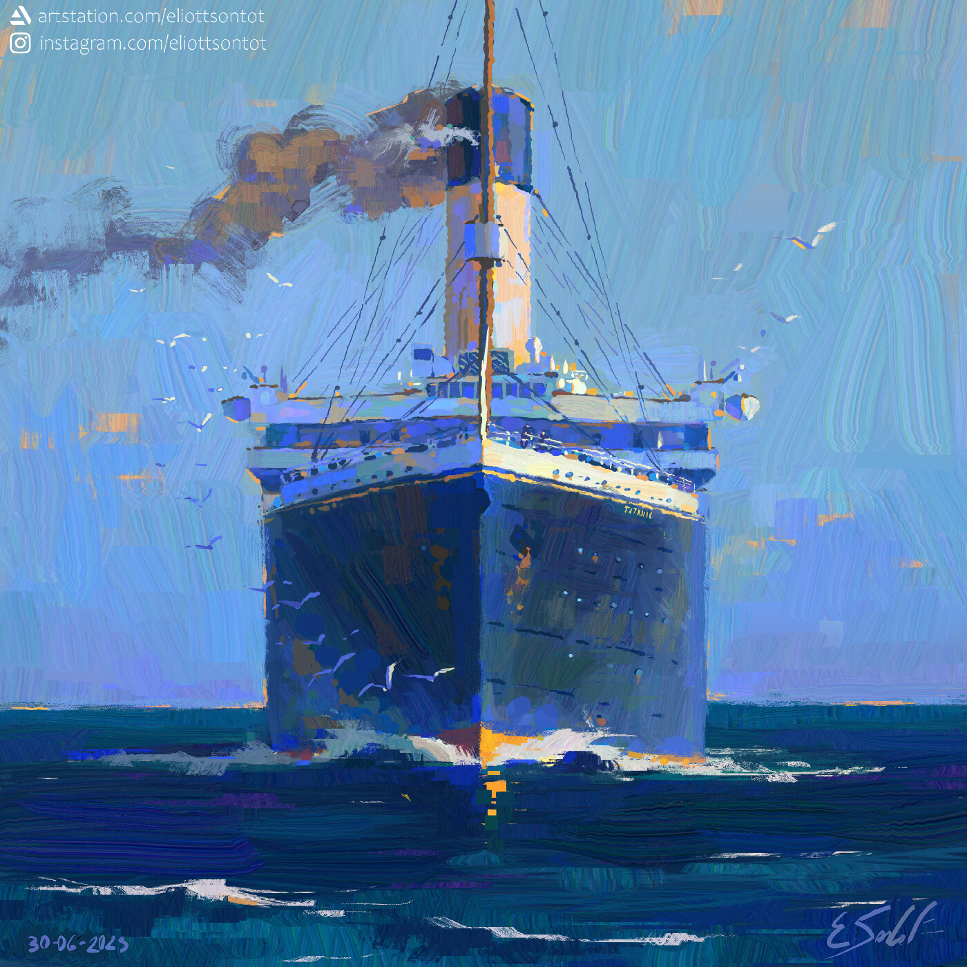 ArtStation - Titanic at sea