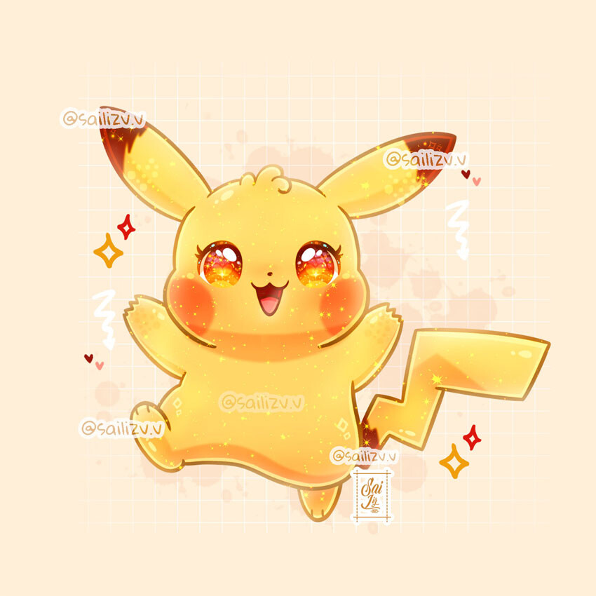 ArtStation - Pokemon Pikahu Kawaii!! ✨ by sailizv.v