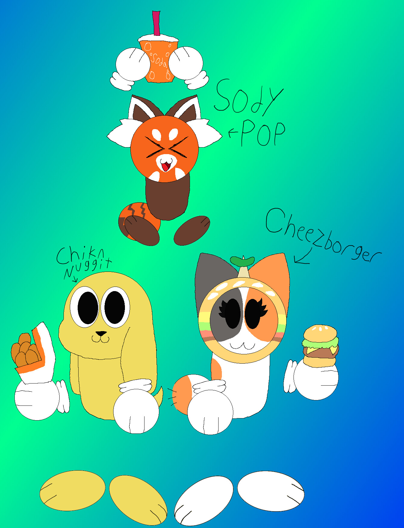 ArtStation Drawing Of Chikn Nuggit Cheezborger And Sody Pop