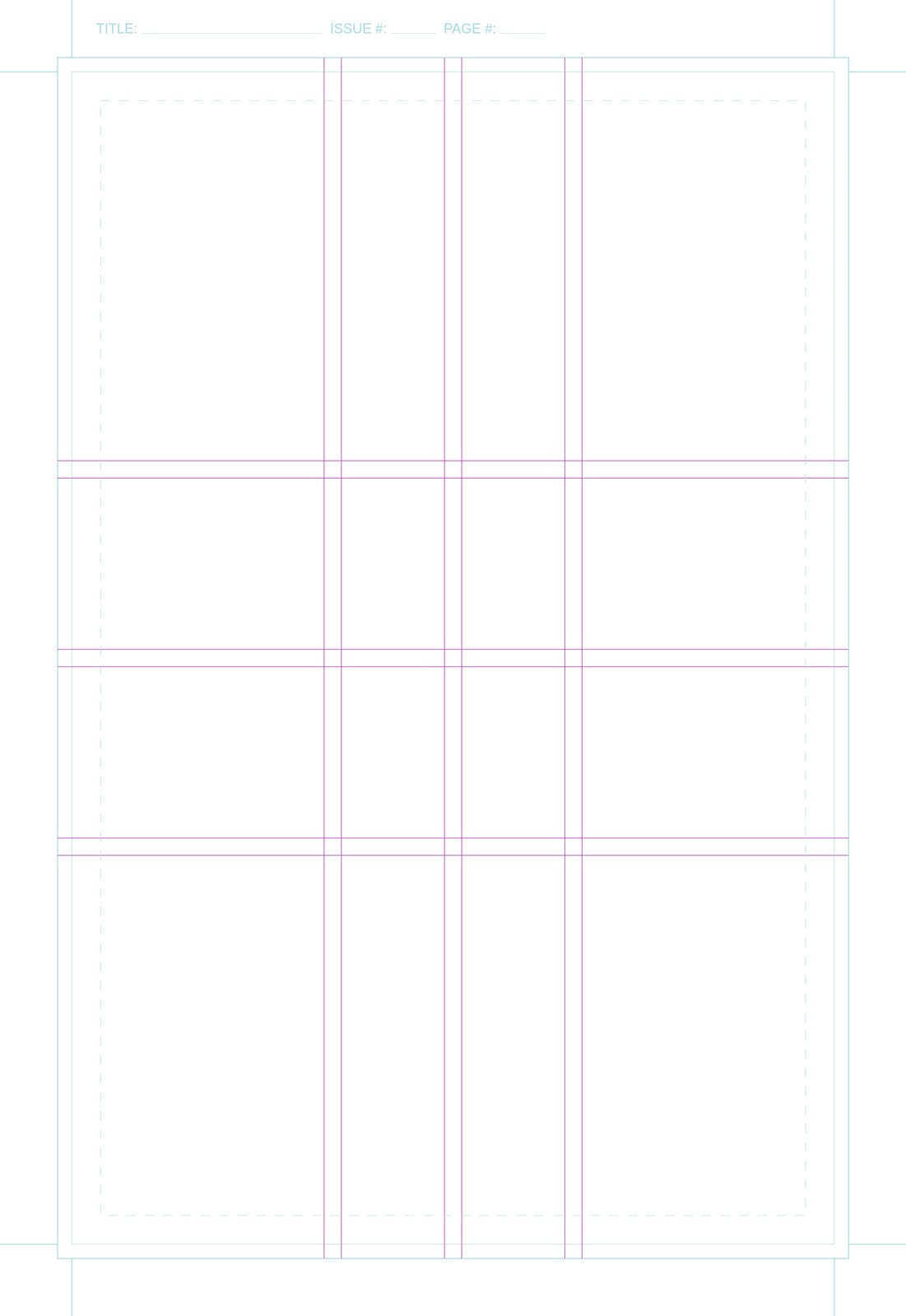 american comic single page template with panel guides