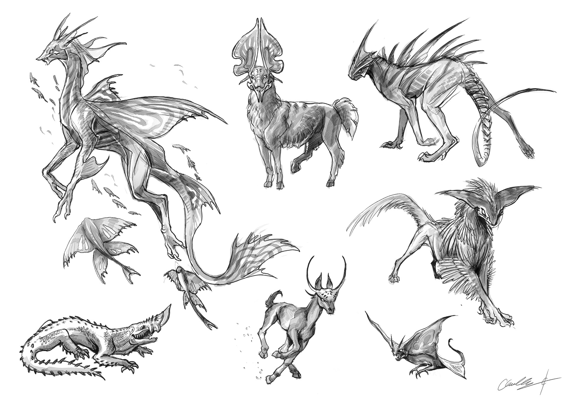 ArtStation - Creature design sketches