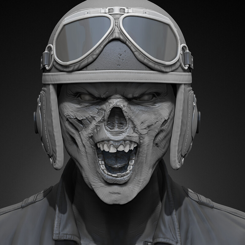 Skull Helmet - Character Bust