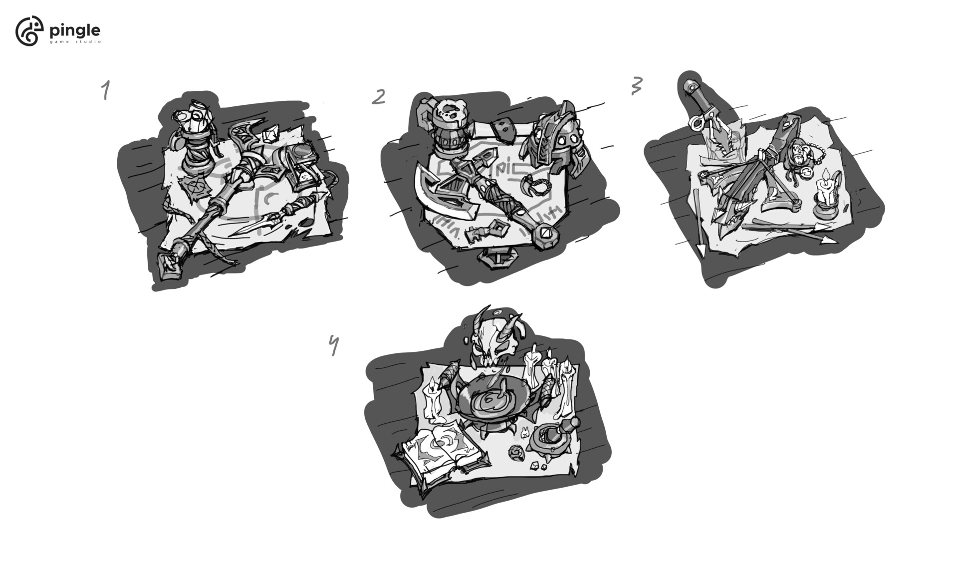 Pingle Studio Table with staff