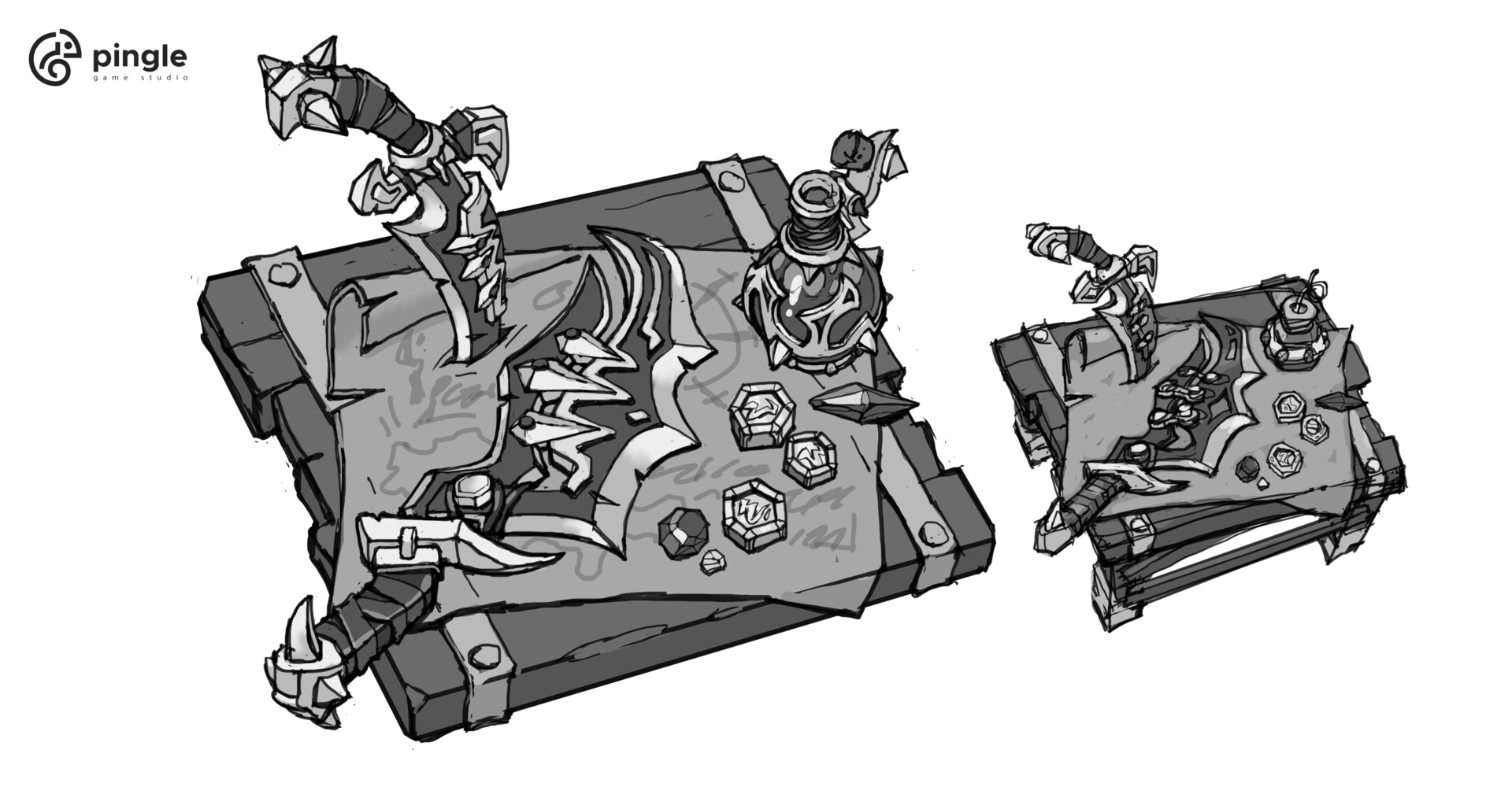 Pingle Studio Table with staff