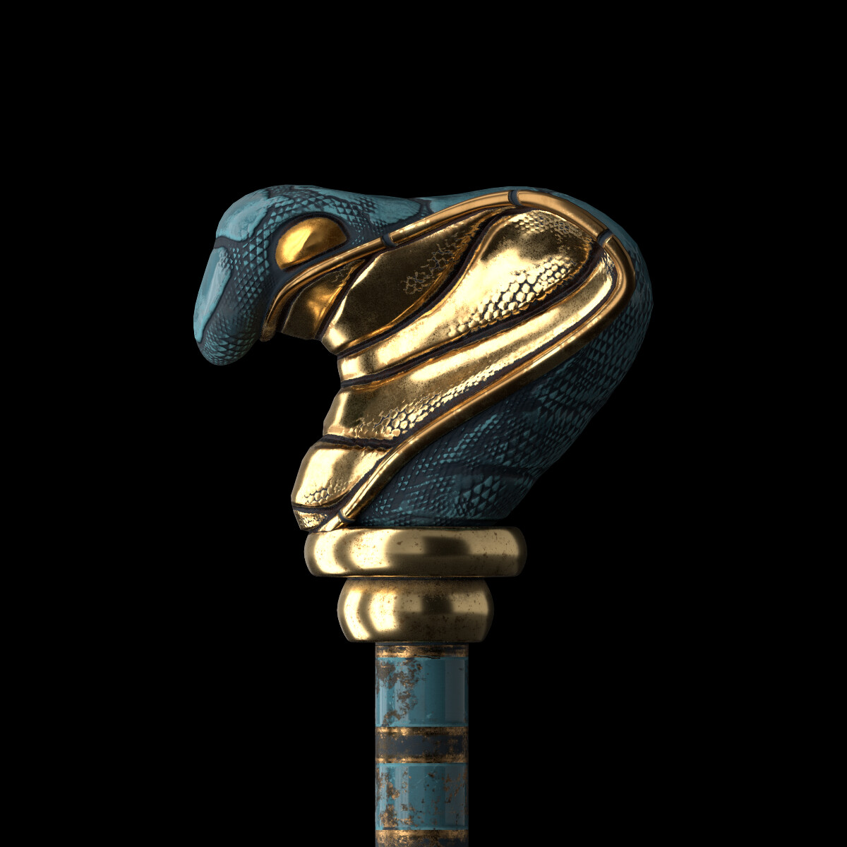 ArtStation Pharaoh’s scepter with a snake head