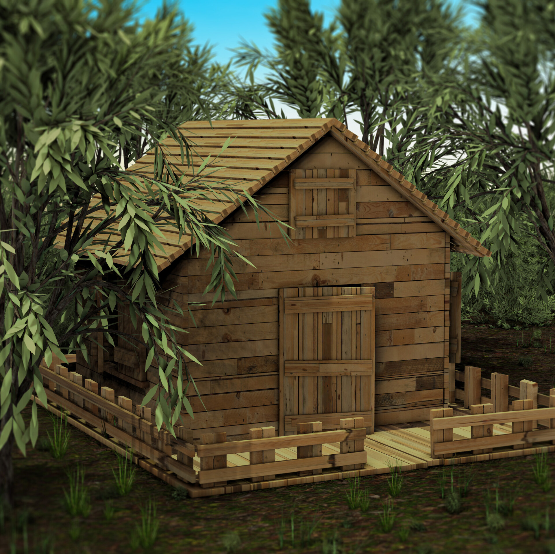 ArtStation Wooden House   Fatih Aydin 01 Render2 