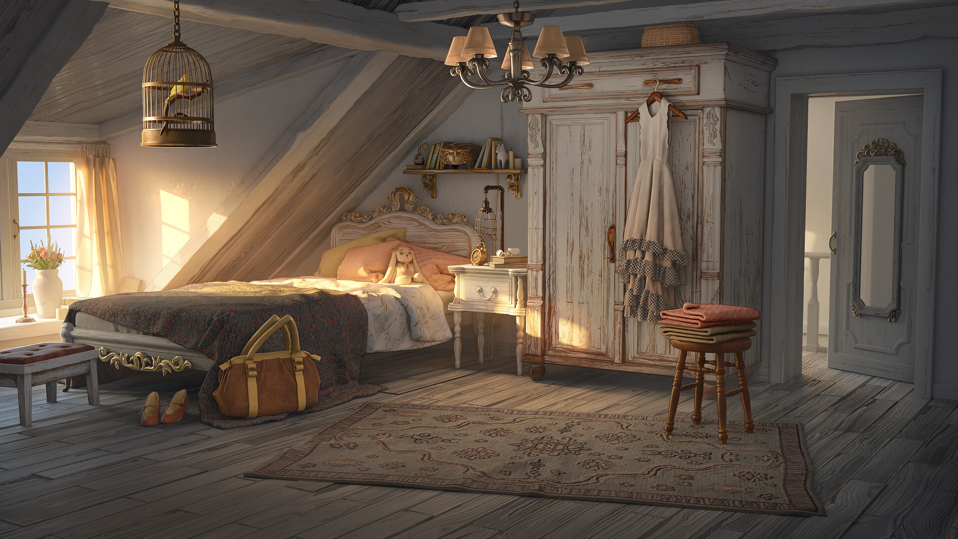 ArtStation Old country house pt.3 Bedroom