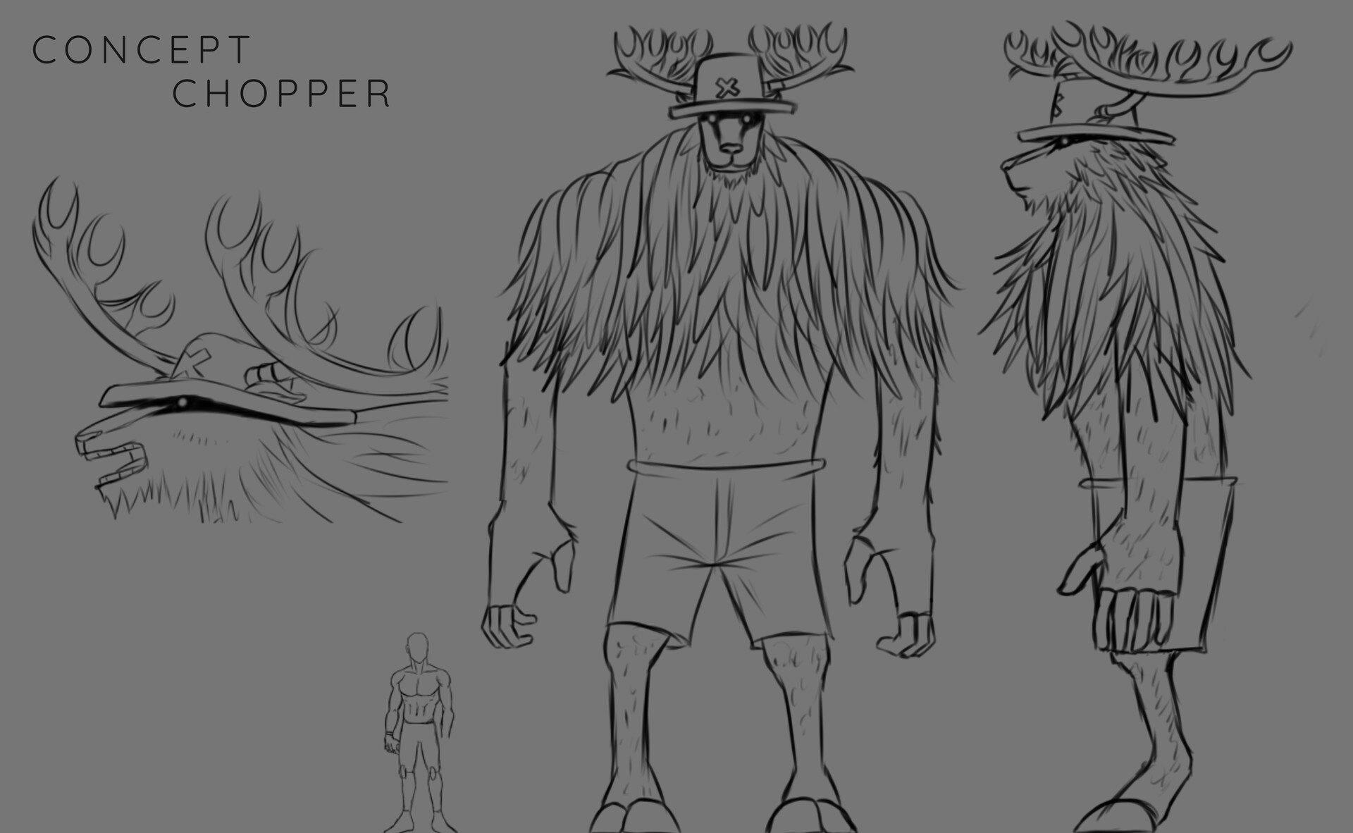 How To Draw Monster Point Chopper, Step By Step