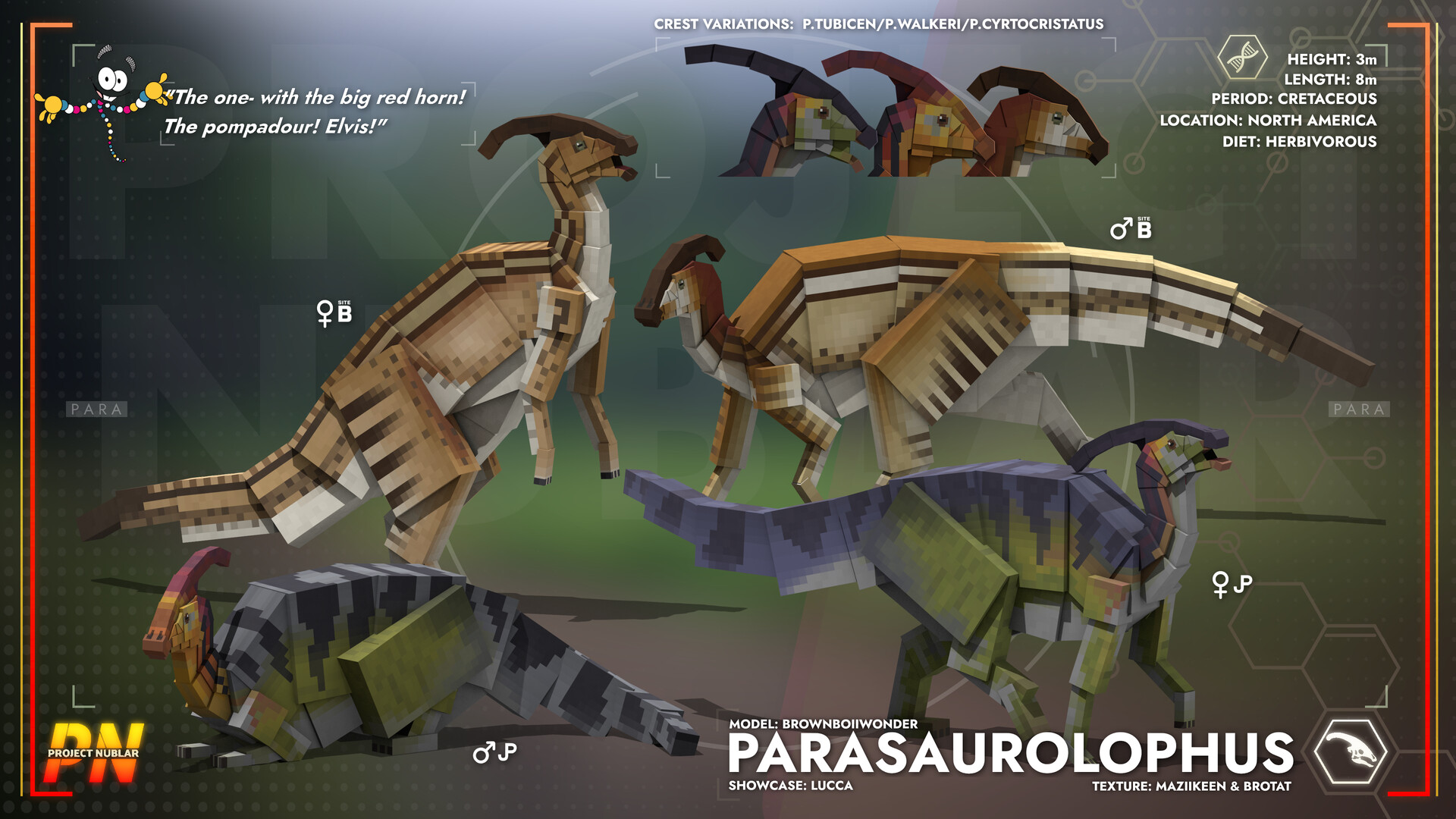 ArtStation PROJECT NUBLAR Parasaurolophus
