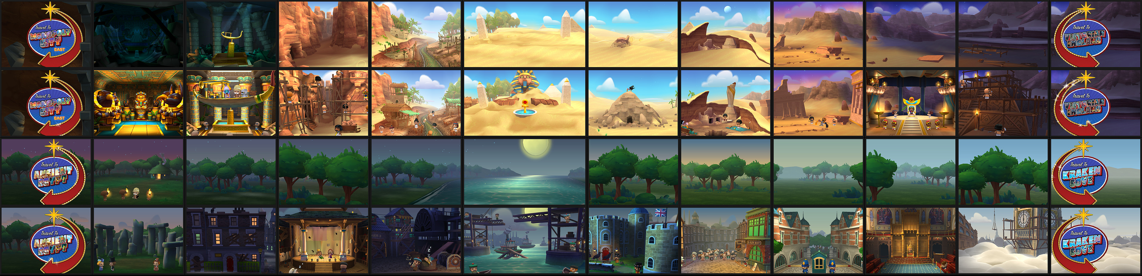 Animation event and data setup for world background changes based on time travel narrative.