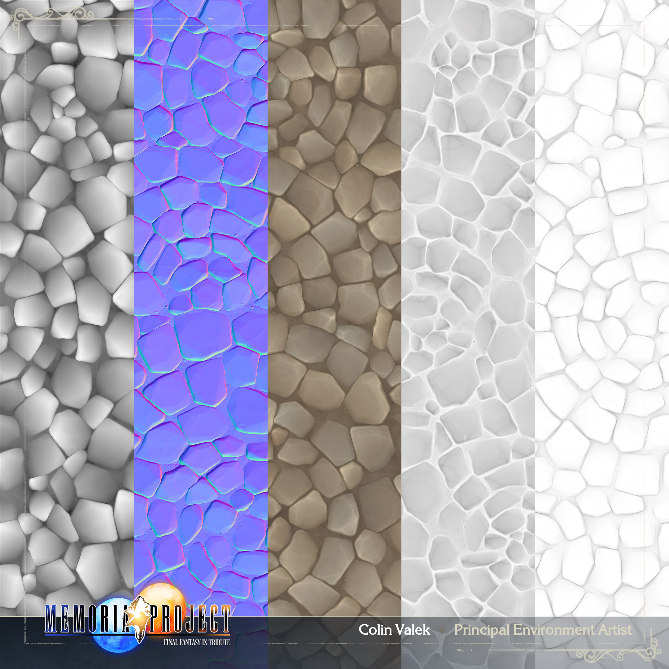 Cobblestone texture channels
