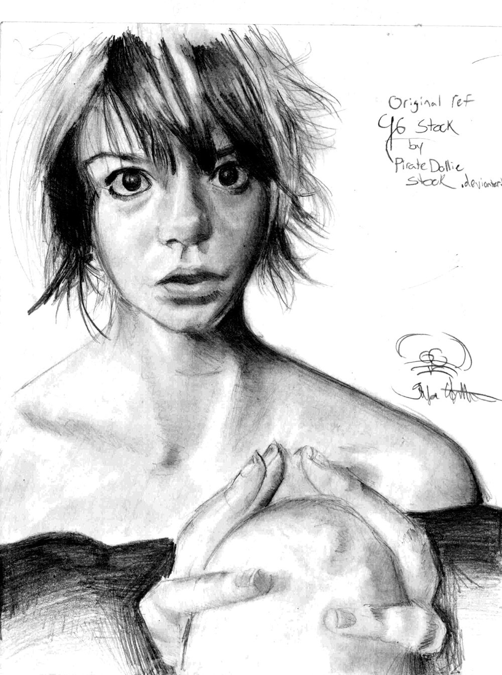 A pencil portrait I drew in High School, based off a stock model.