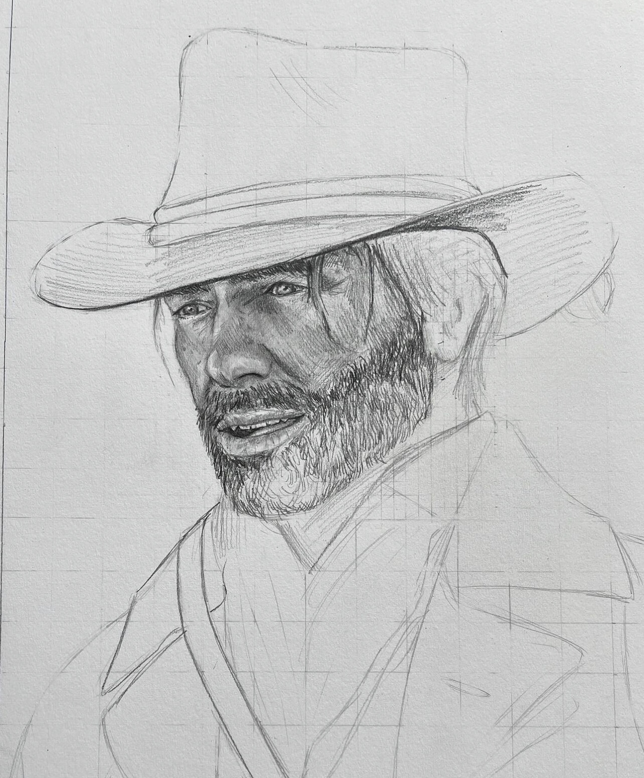 Arthur Morgan Portrait, pencil- age 23 by GabbityGabby on DeviantArt