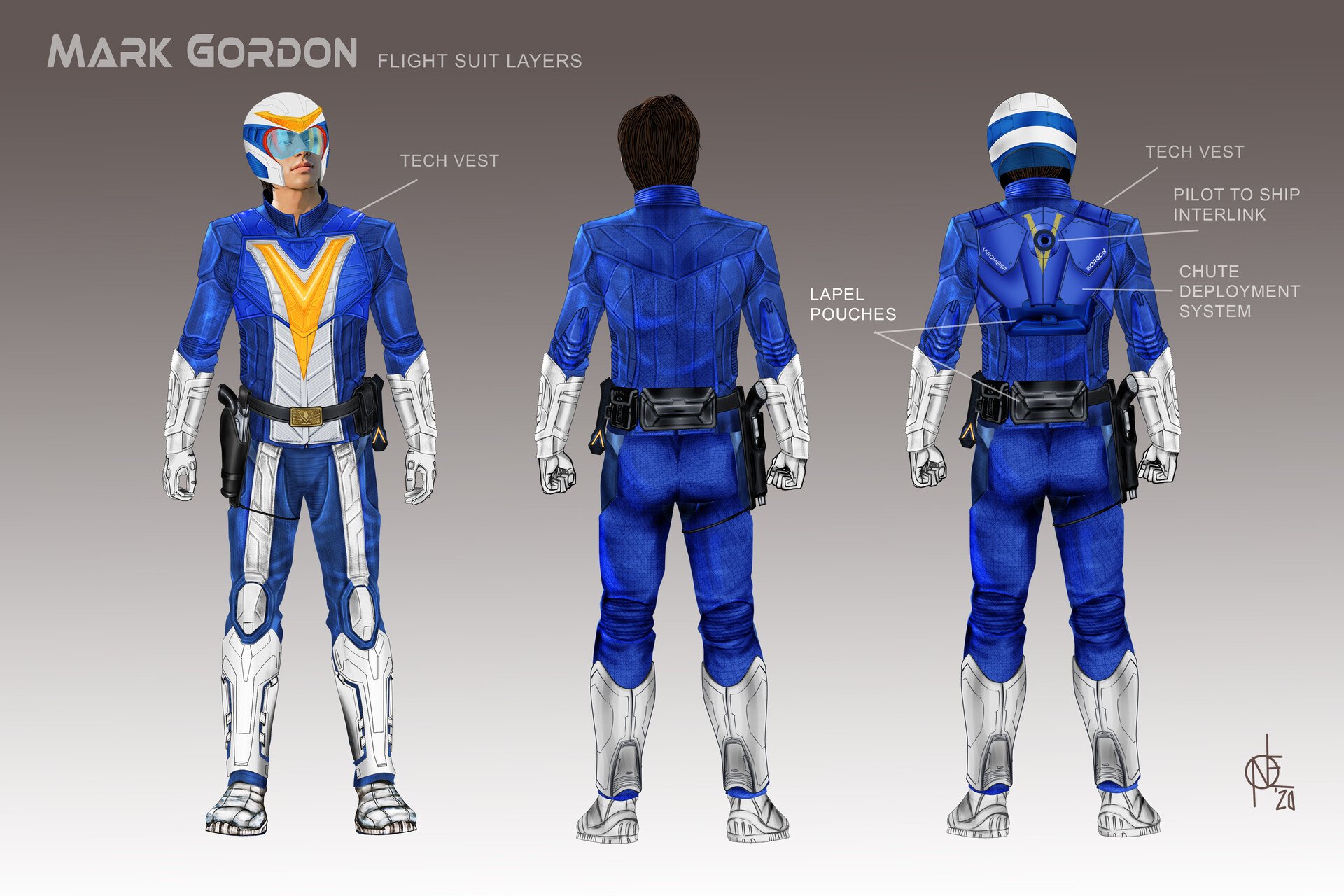 Noel Flores Ippei Mine (Mark Gordon) Character Dev Designs