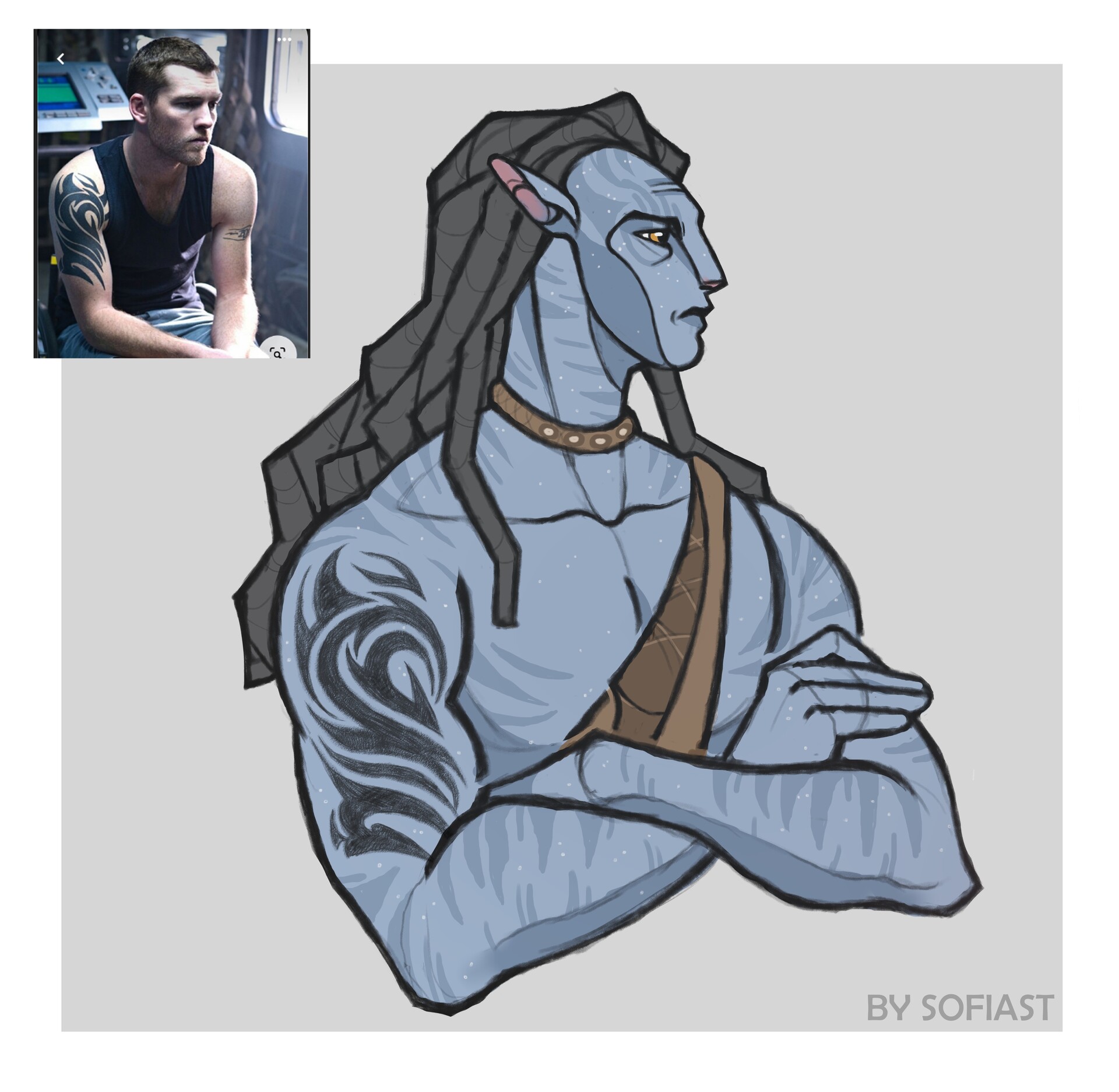 ArtStation Jake Sully (Avatar) with his human tattoos