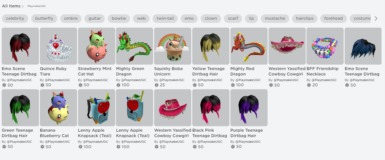 What are UGC items in Roblox?