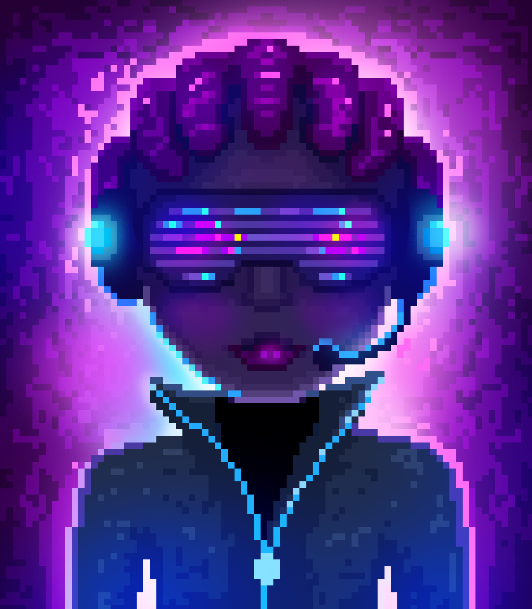ArtStation - Cyberpunk pixel art background for NFT game