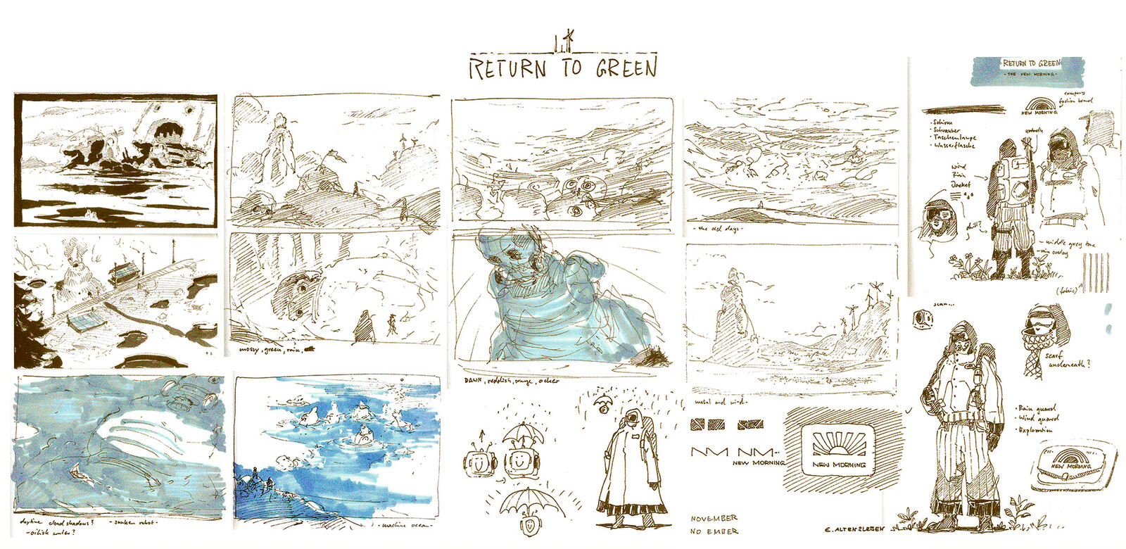 RETURN TO GREEN - initial sketches