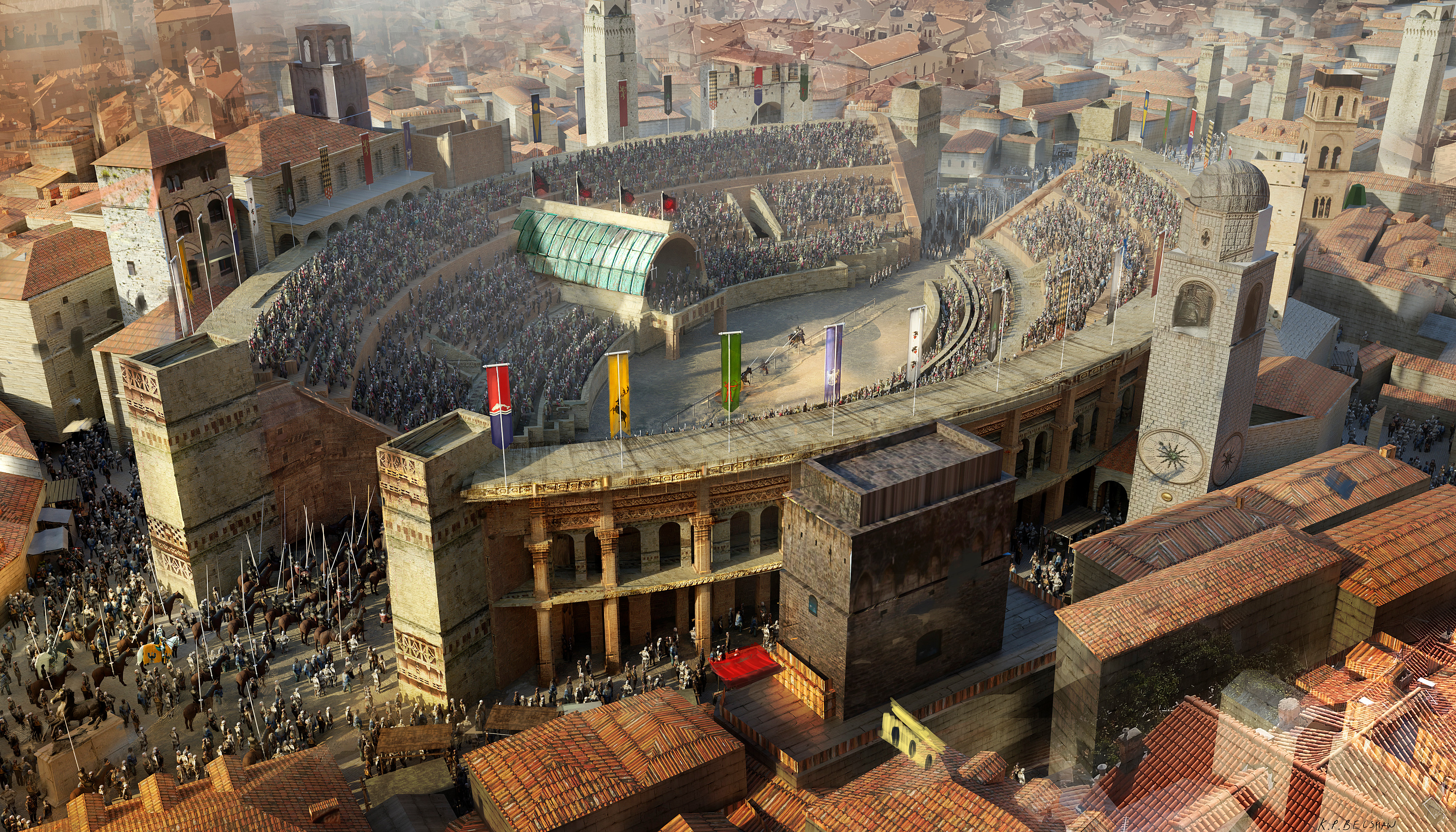 Increased the height of the stadium and brought in the surrounding buildings of Kings Landing closer