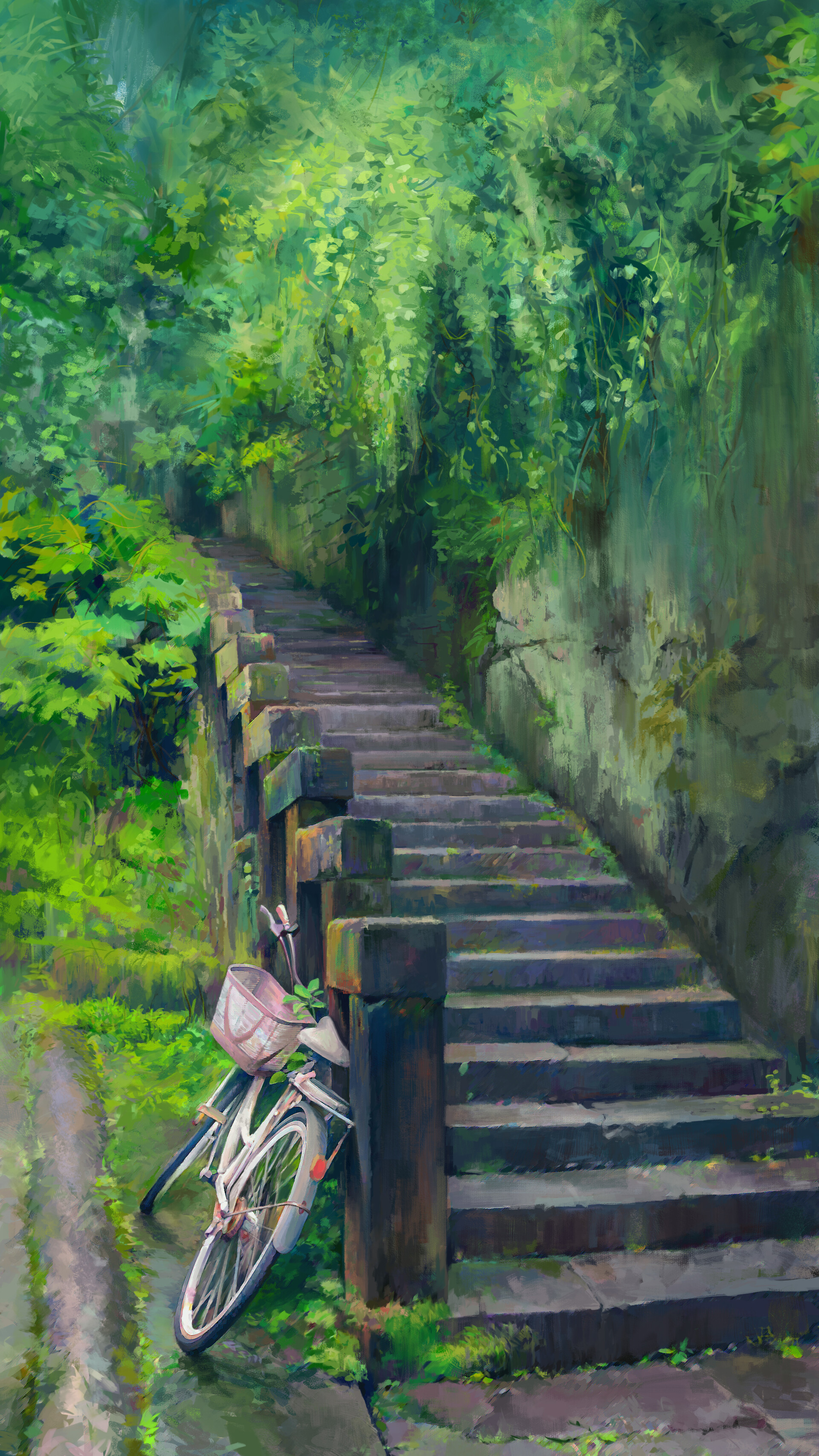 ArtStation - A bike in a fading town