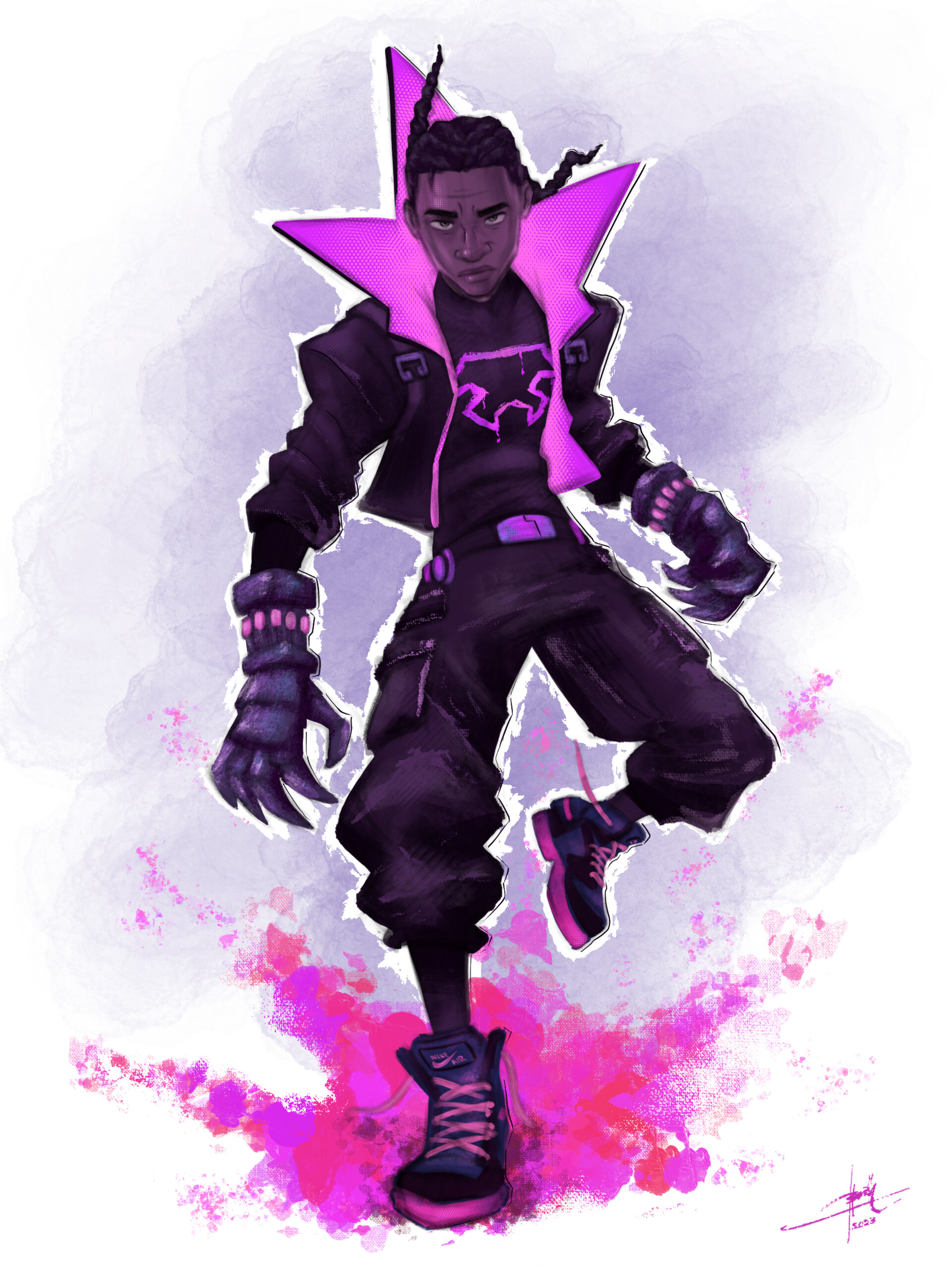 Artstation prowler miles across the spider verse fanart