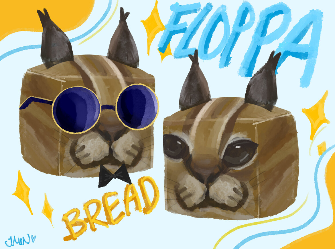 ArtStation - Floppa the bread plush