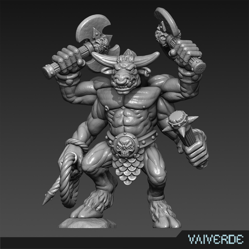 Artstation demon bull miniature