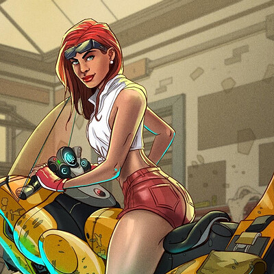 Hover Girl - Pinup