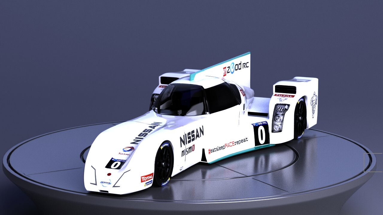 This is a model of the LeMan prototype from Nissan called the Zeod. I modeled this in Autodesk MAYA. #3D # hardsurface #modeling #racecar