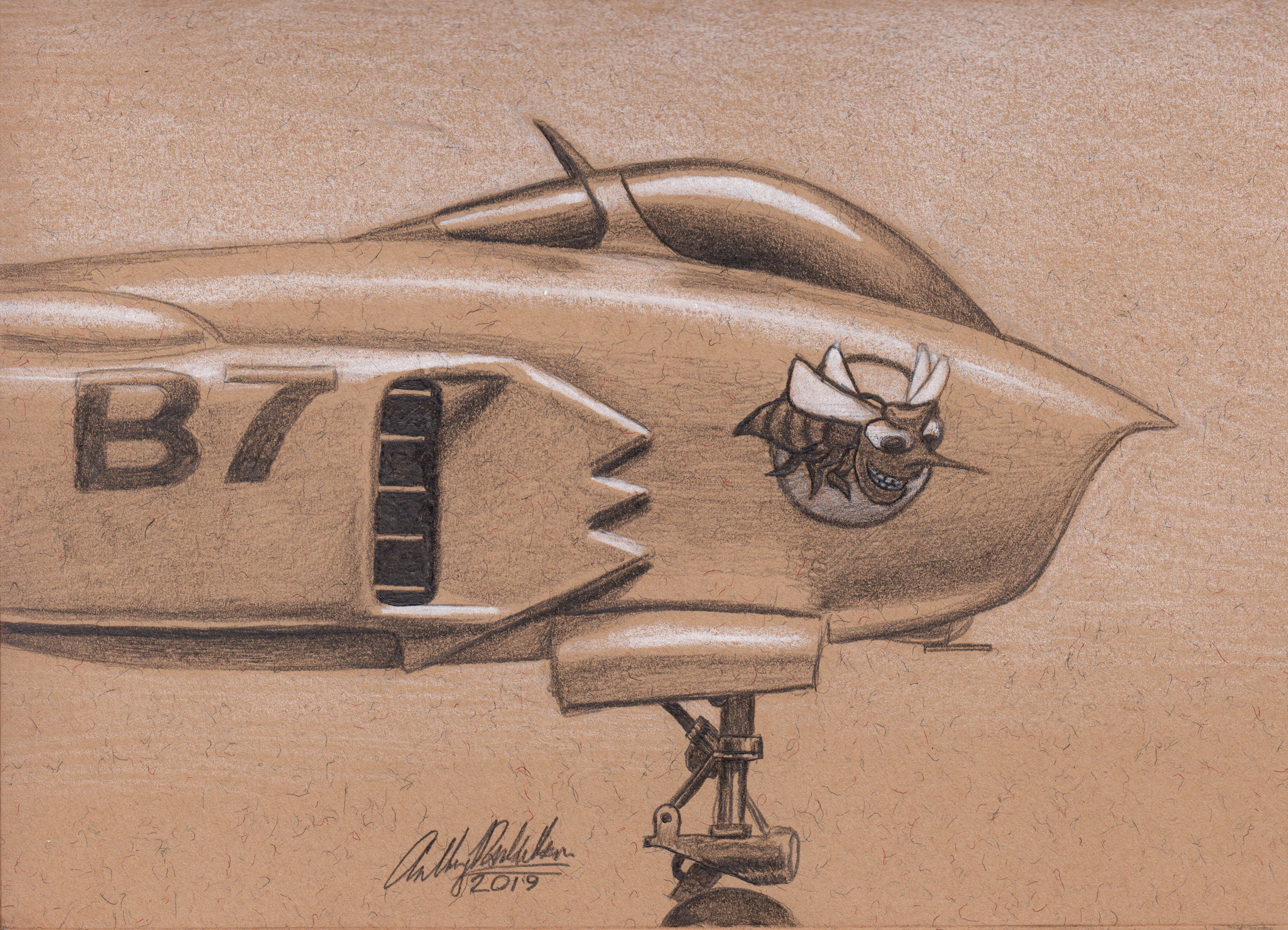 Aircraft Sketch B-7
Pencil on toned paper