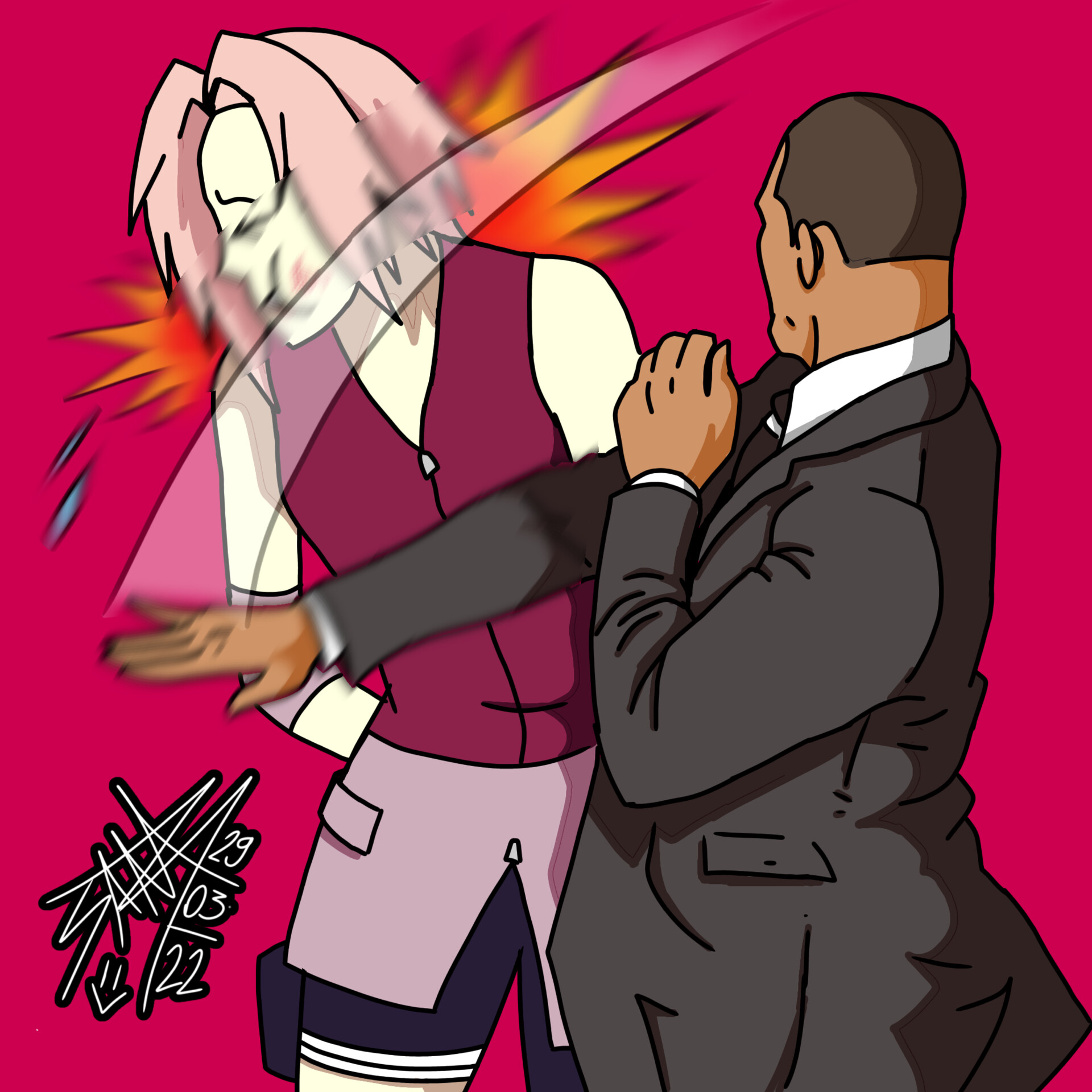 ArtStation - Will smith slaps Sakura