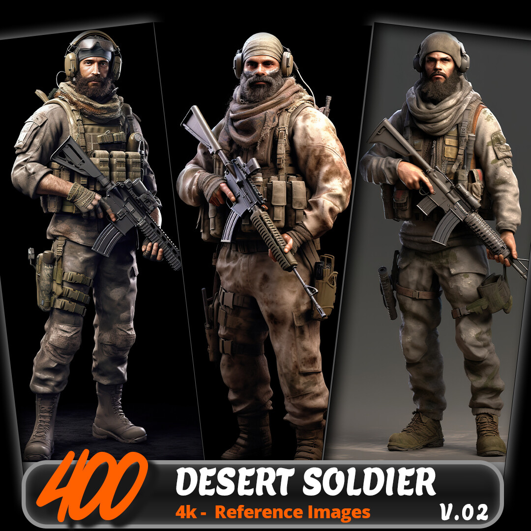 ArtStation - DESERT SOLDIER VOL.02/ 4K/ Reference Image
