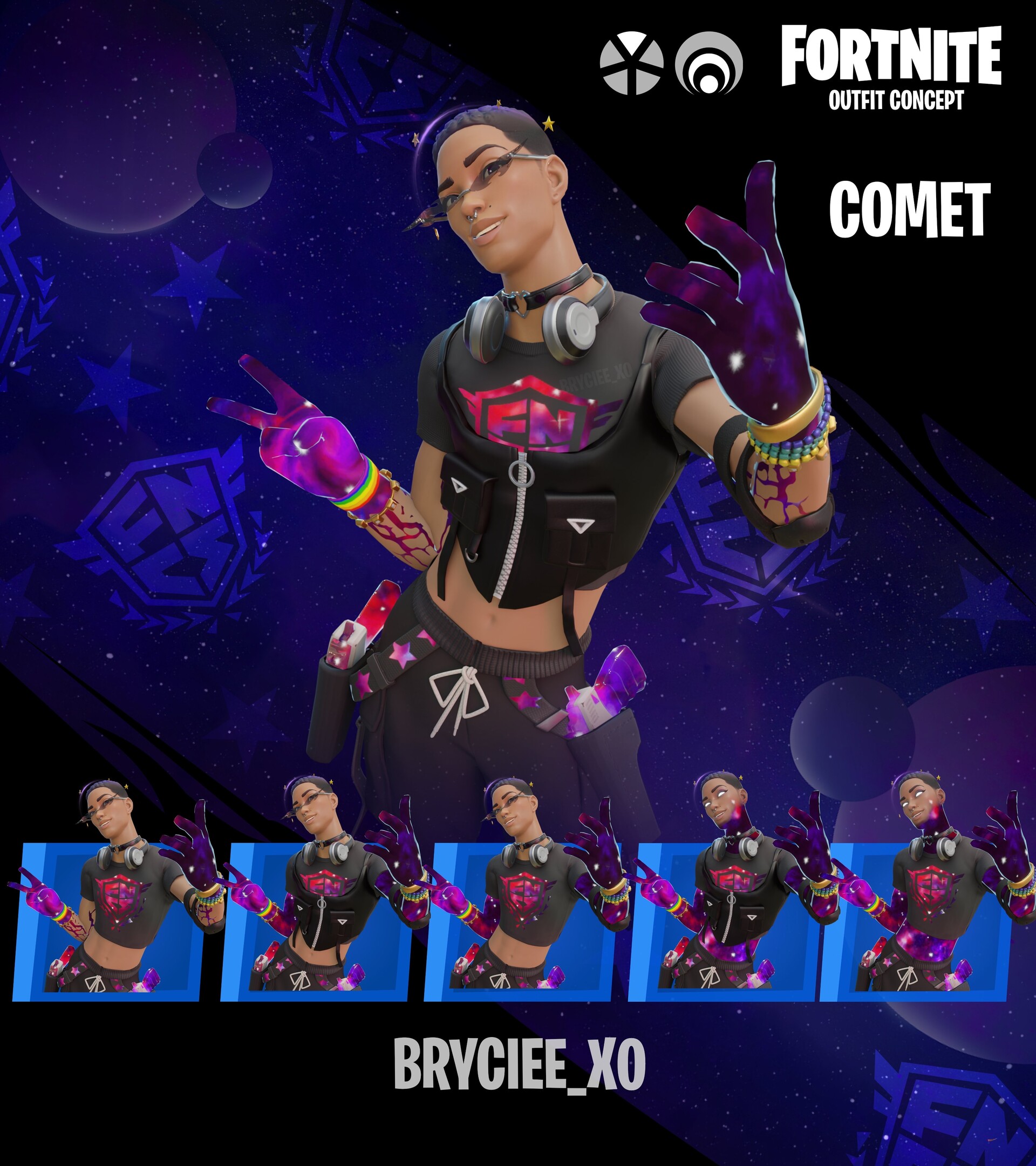 ArtStation - Comet | Fortnite Outfit Concept | Bryciee_xo