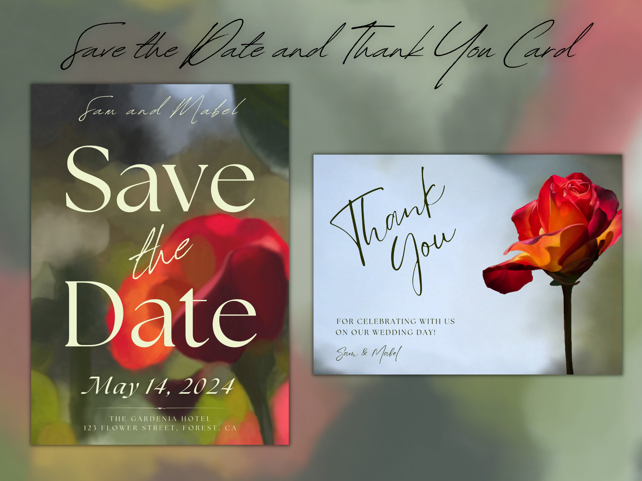 Save the Date and Thank you card.