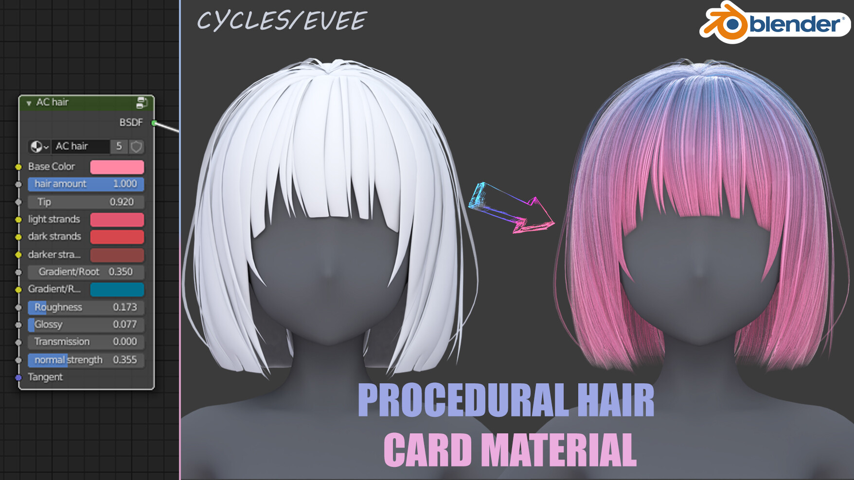 Artstation hair card shader