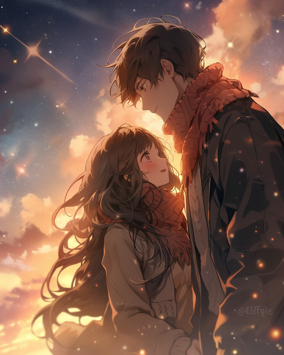 Anime Love Couple Hug Facebook Cover - Characters