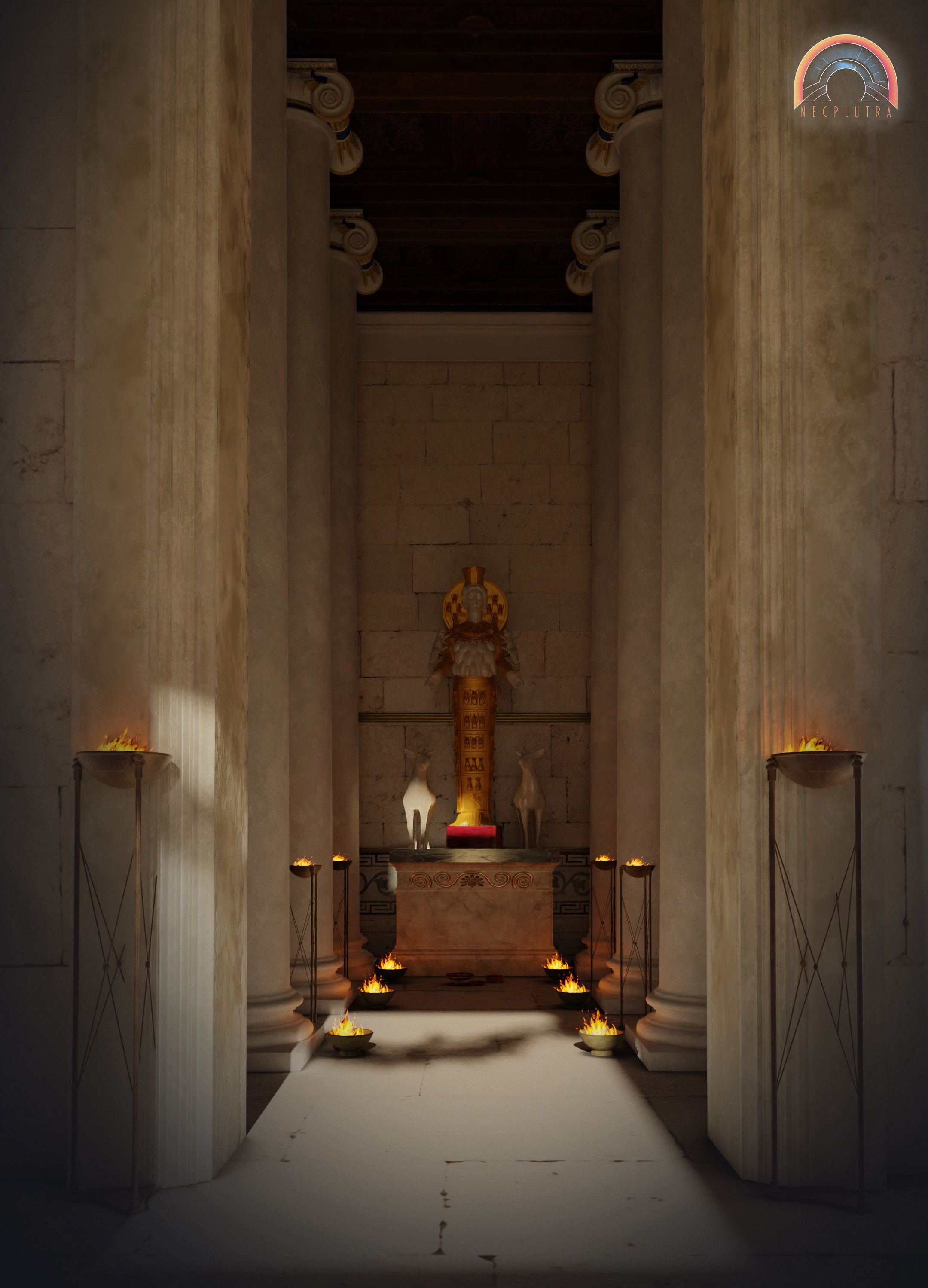 Interior Digital Reconstruction of Artemis Temple and Her Statue
