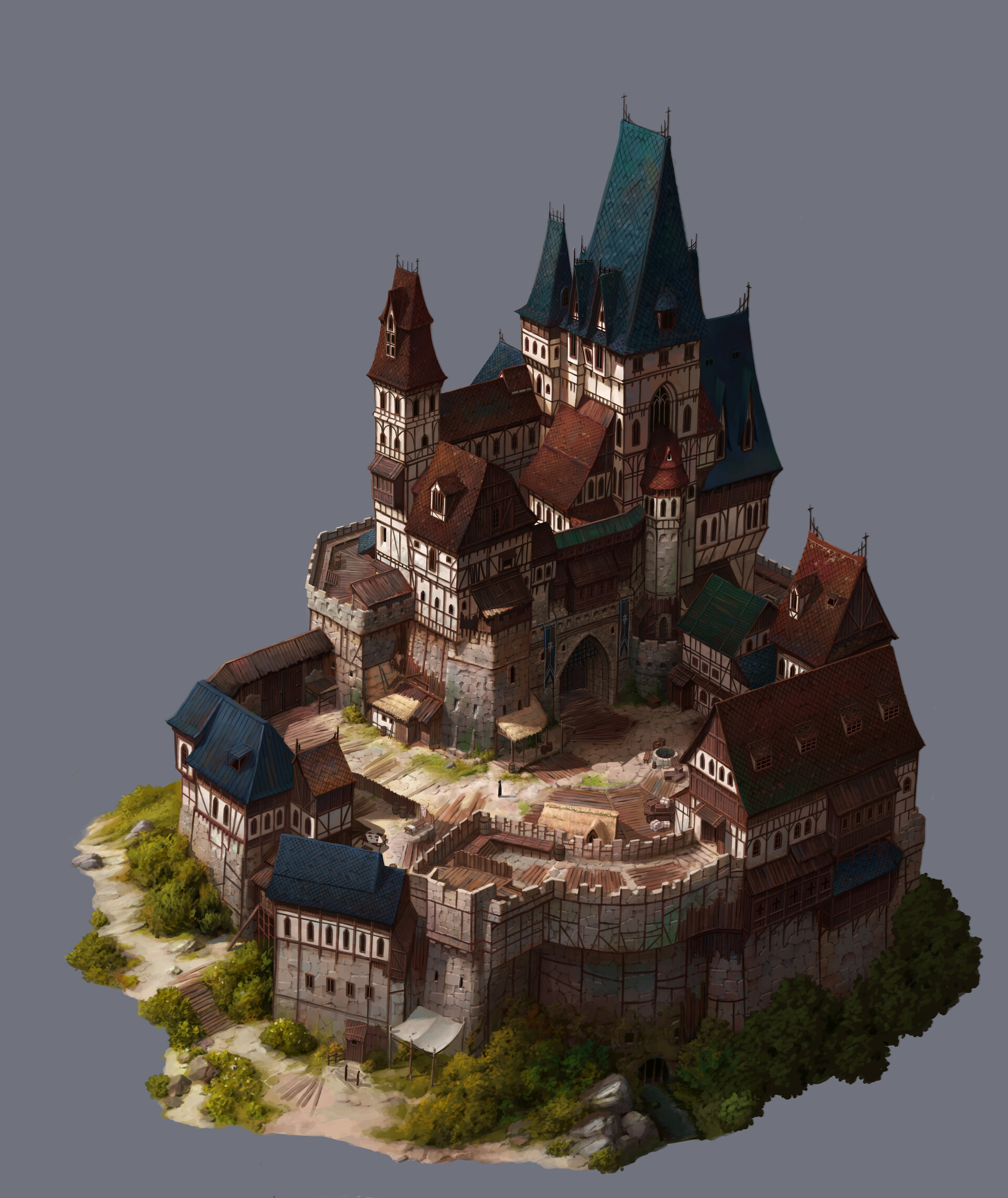 ArtStation - Medieval Castle concept art