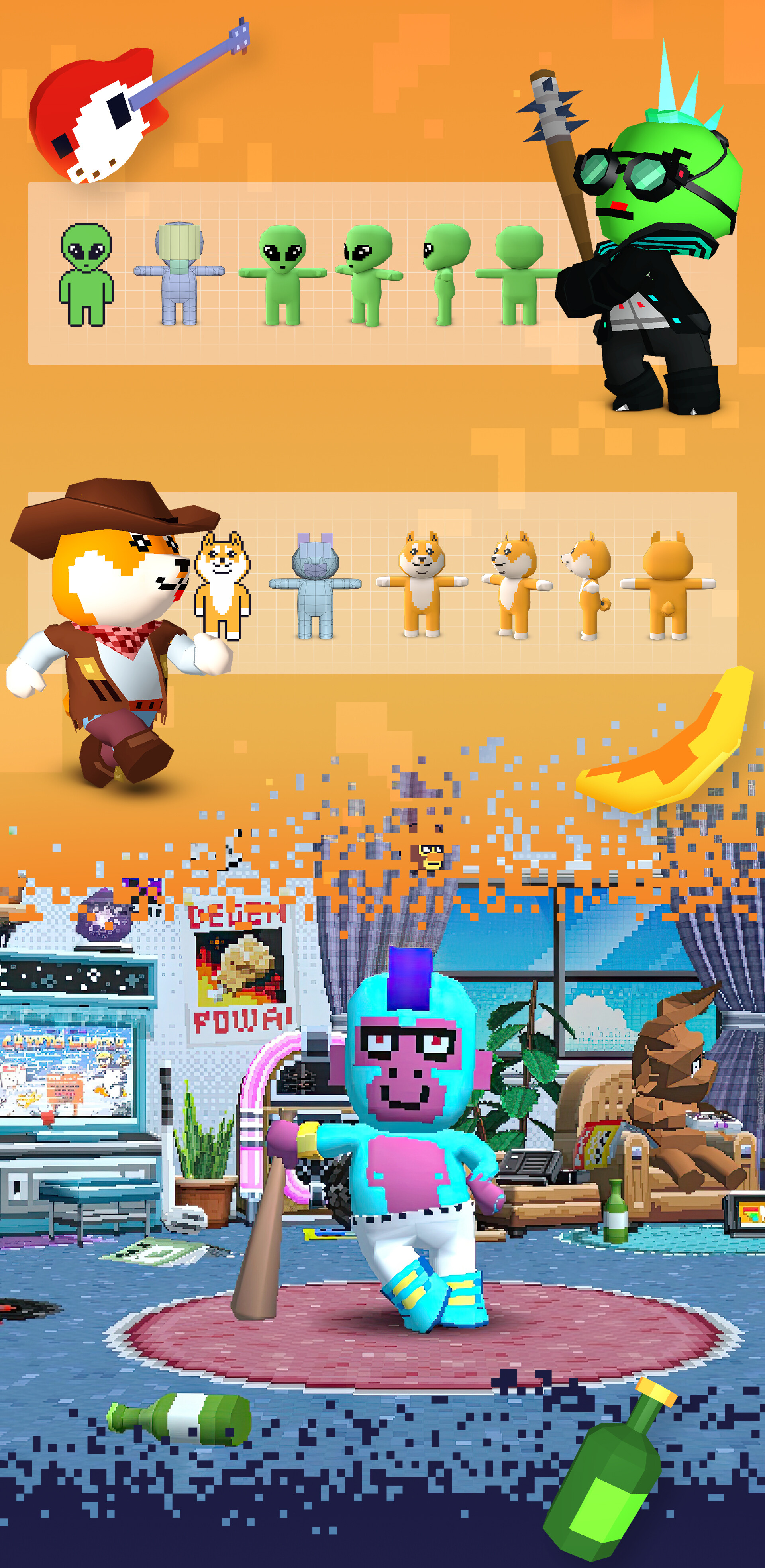 ArtStation - Crypto Mates – Pixel 3D League & Web3 Game Environment