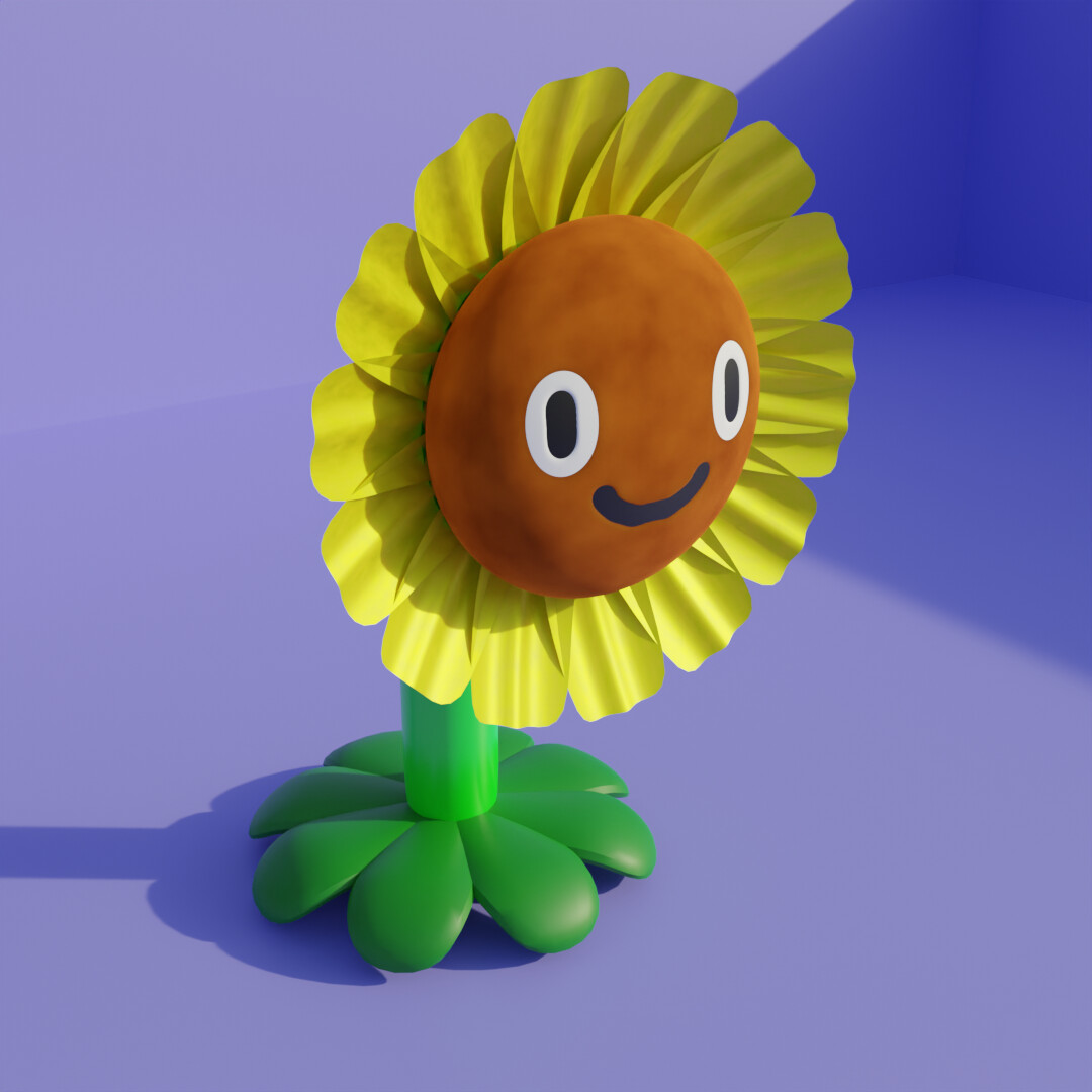 ArtStation - Sunflower (Plants vs zombies) (Blender3D)(Fan art)