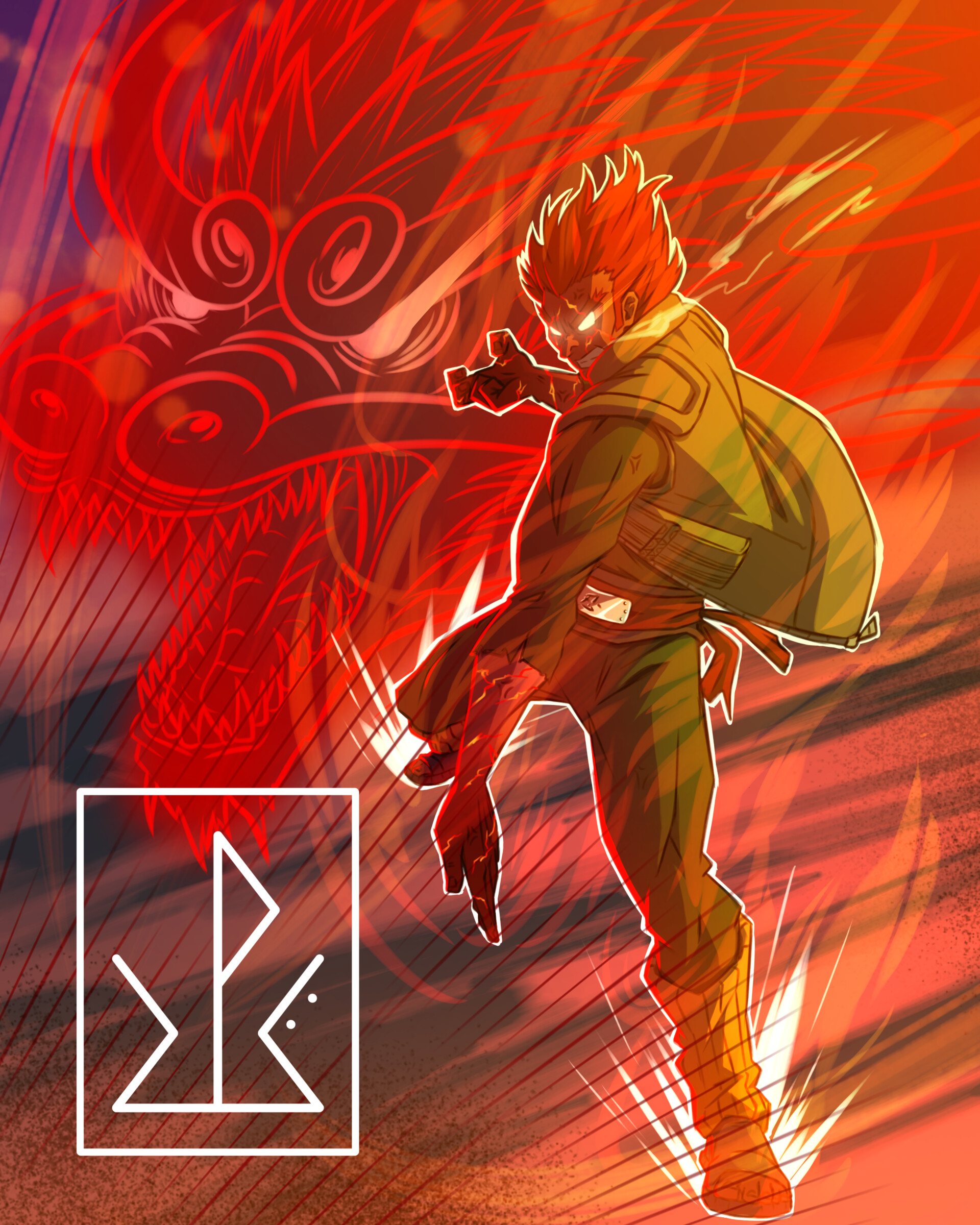 ArtStation Maito Gai💪😡💚 ️💥🐲⛩️ Naruto Fan Art