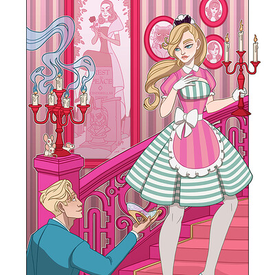 Jessica madorran patreon july 2023 twisted cinderella vintage barbie illustration artstation