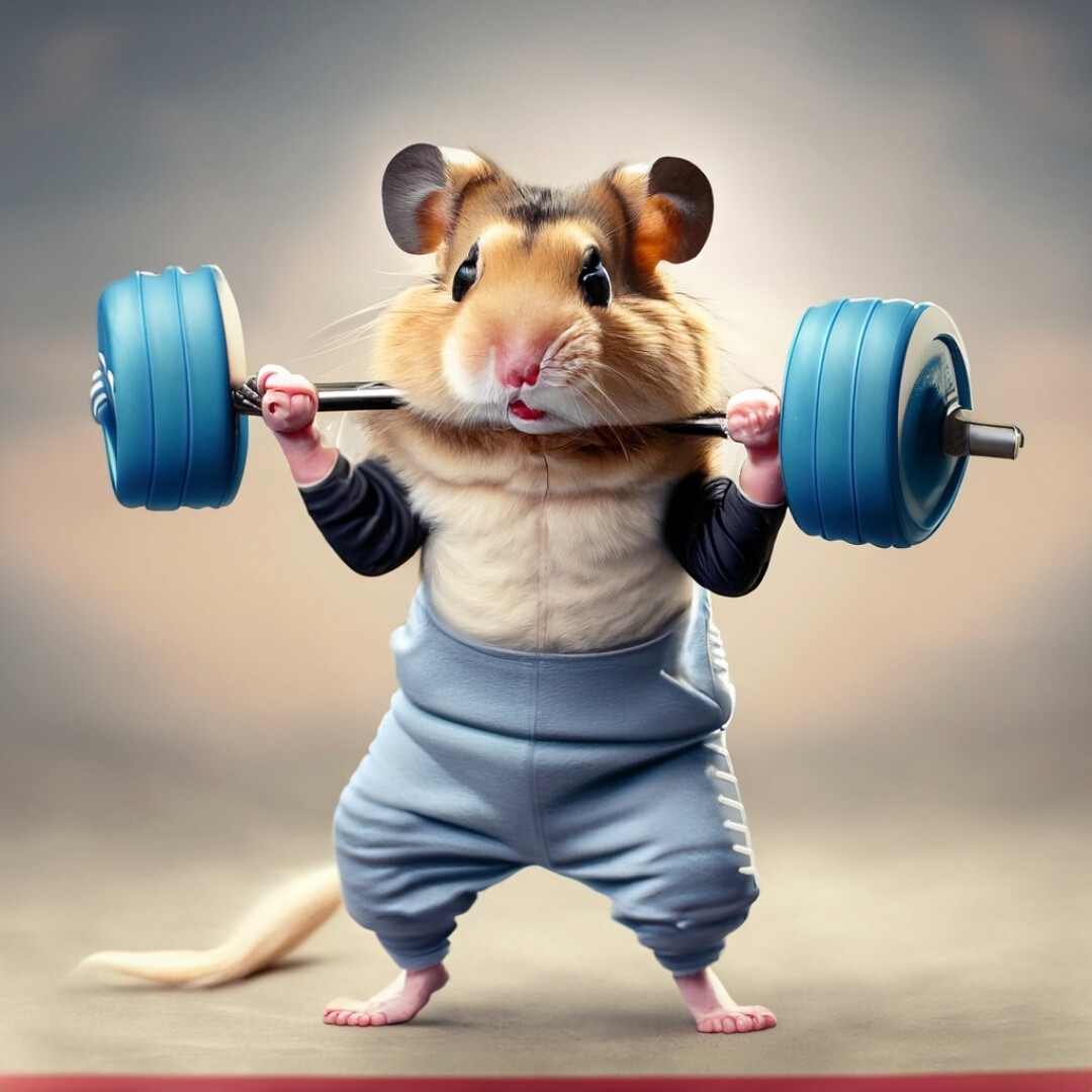 ArtStation Hamster In Gym Lifting Weights