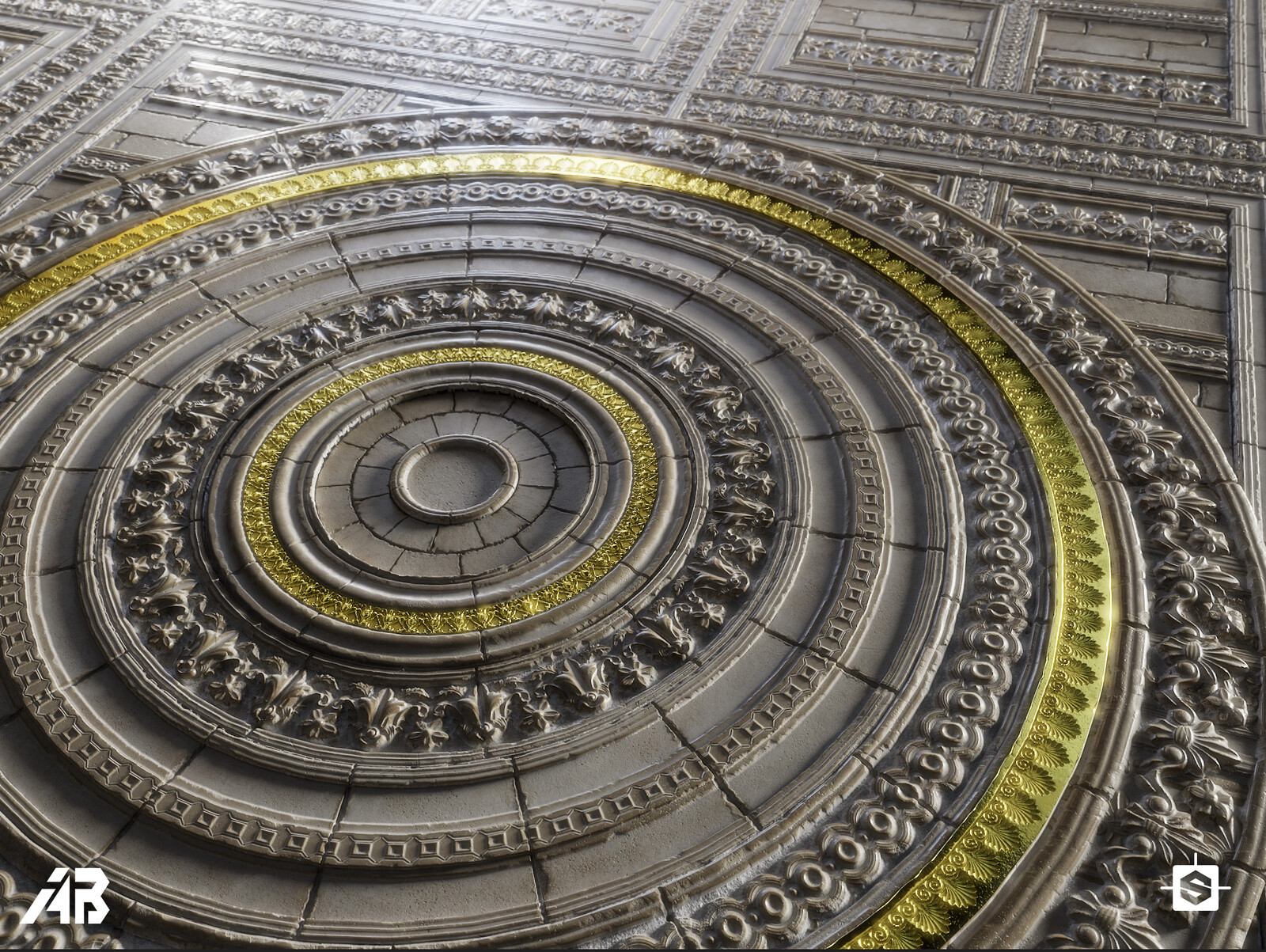 Another shot with a disc &amp; plane meshes UV setups