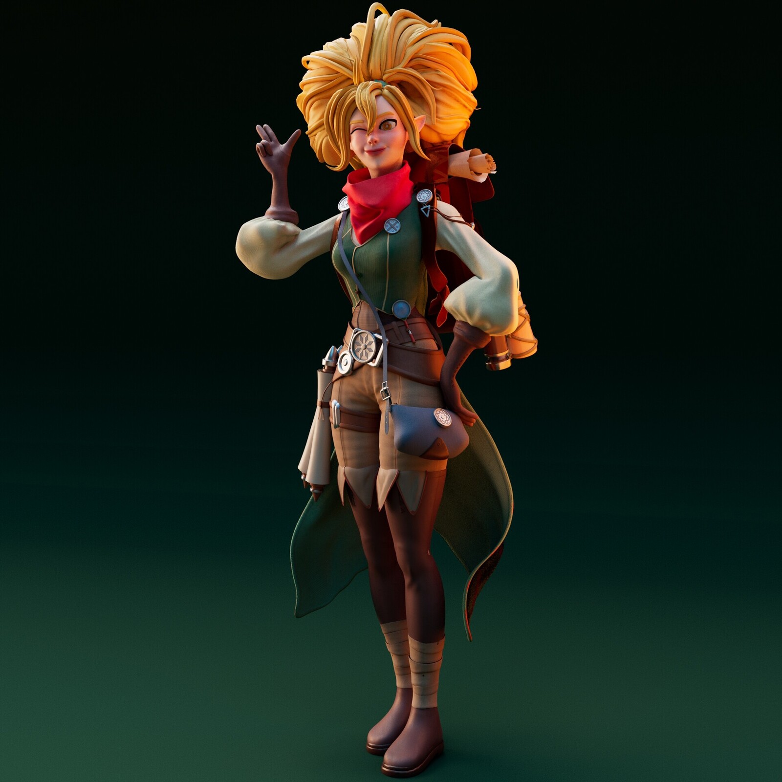 Ellie the lost country castle 3D character by student student Nesma Adel