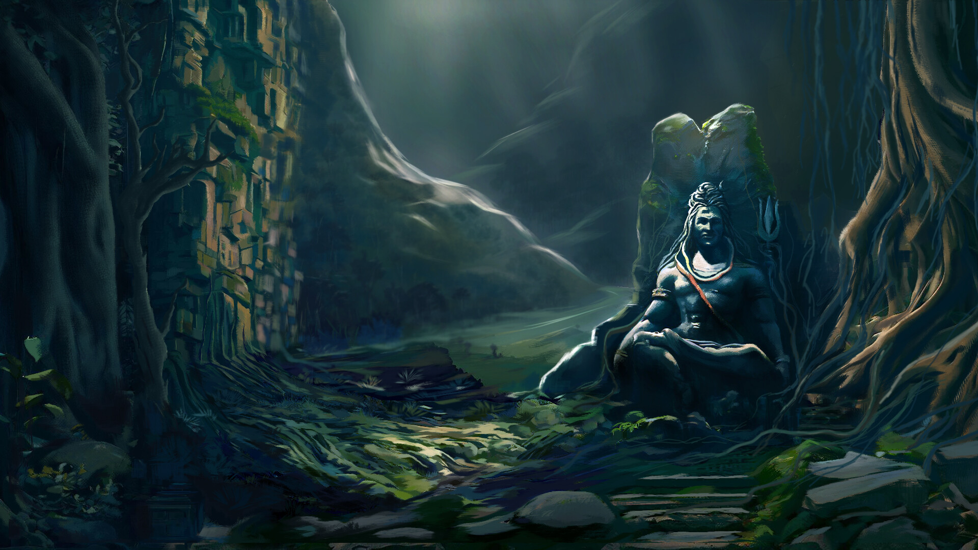 ArtStation - Lord Shiva in the Dark Forest.