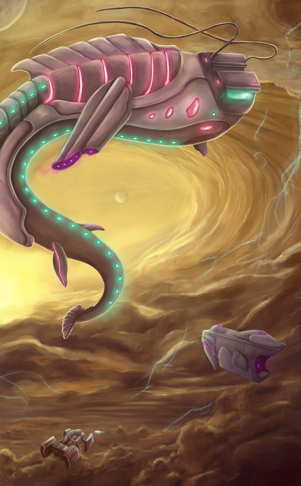The look is starting to come together with how the story feels but it needs a pop of color. 