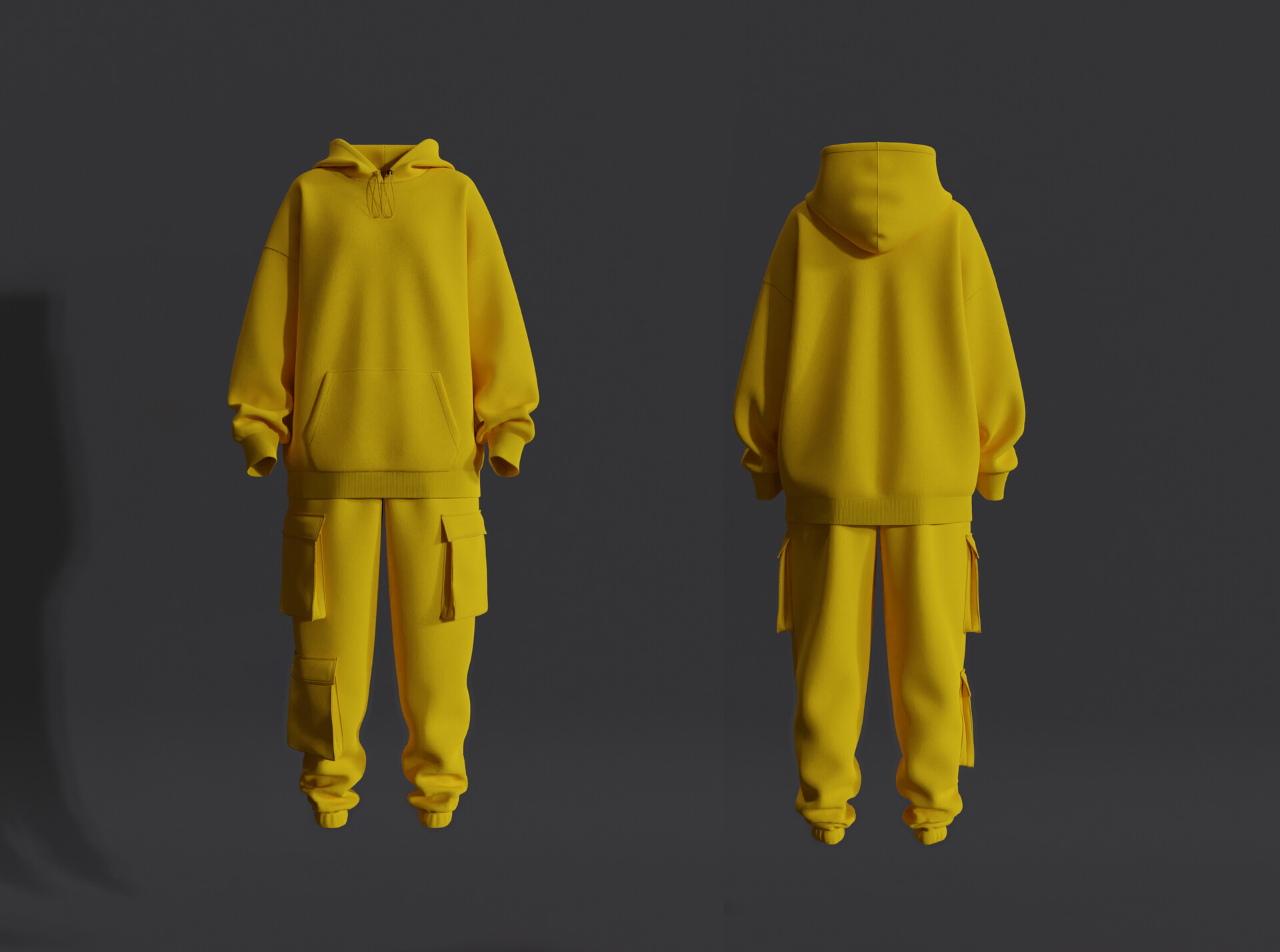 ArtStation - Women Oversized Hoodie and Cargo Pant Outfit 3d Model