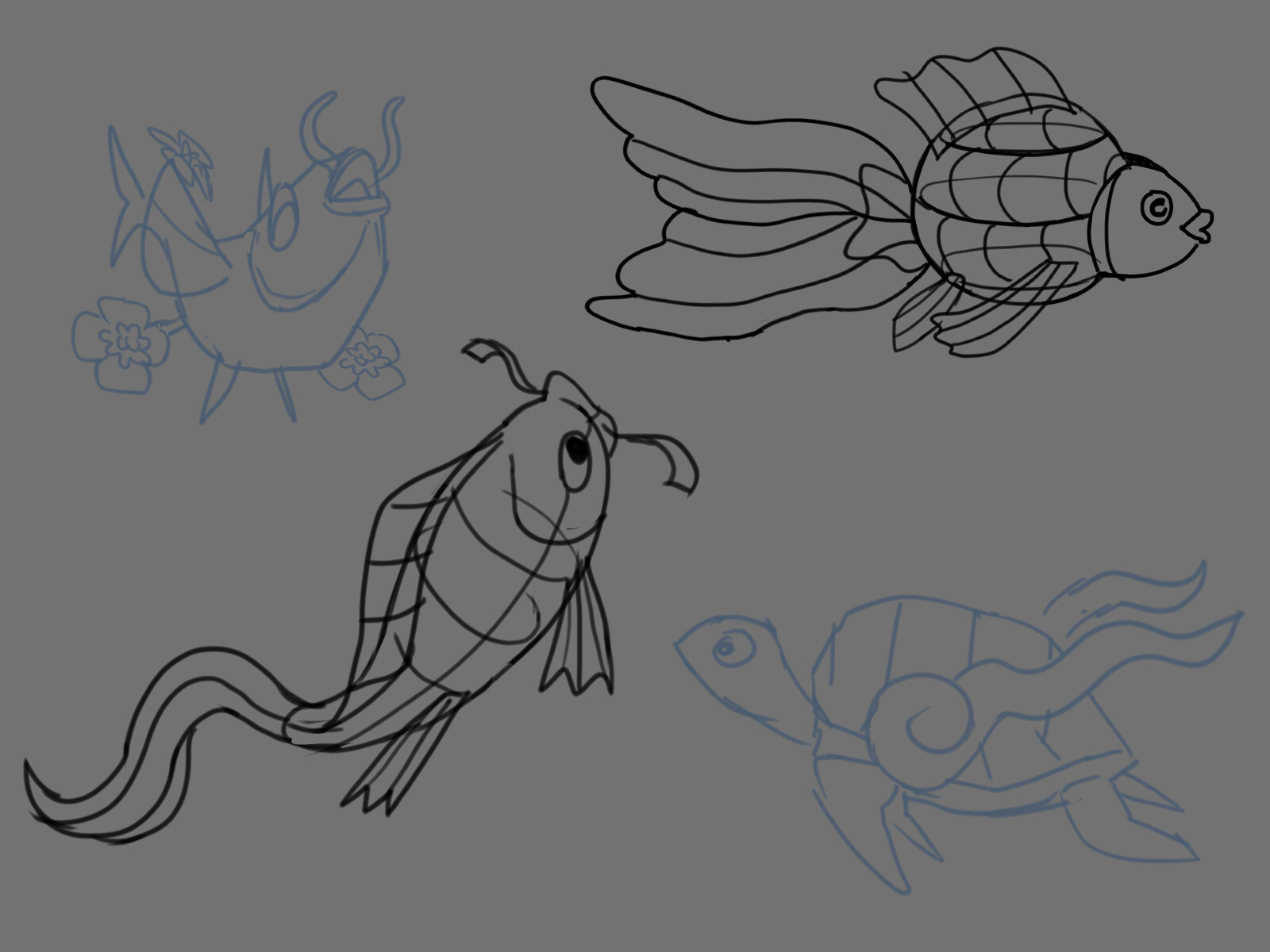 Fish Lantern Development Sketches